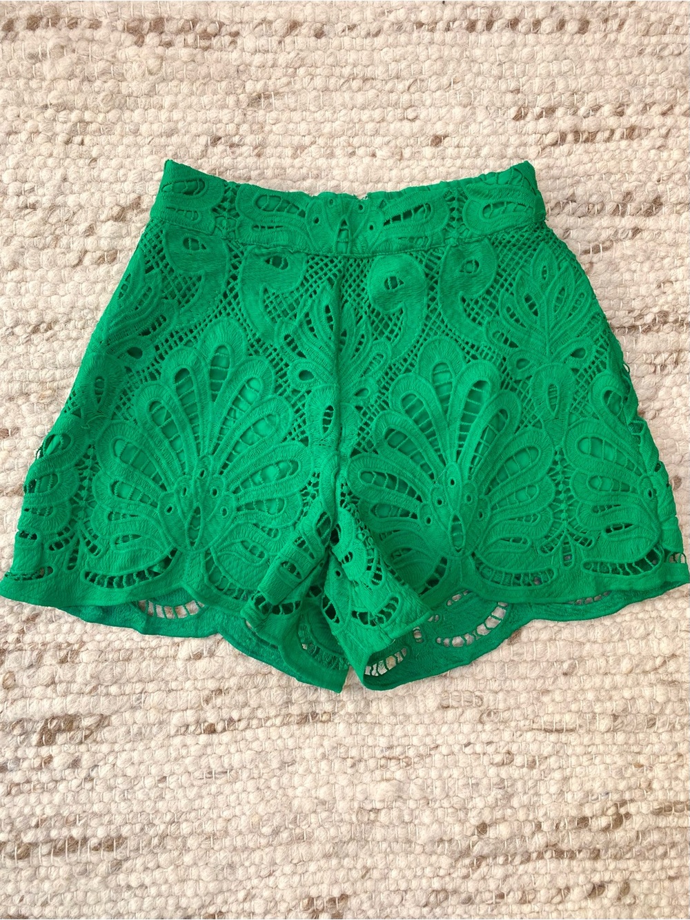 Skies Are Blue Green Lace Floral Shorts, Size XS NWT - Picture 2 of 9